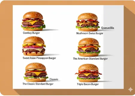 Applebee’s Handcrafted Burgers menu