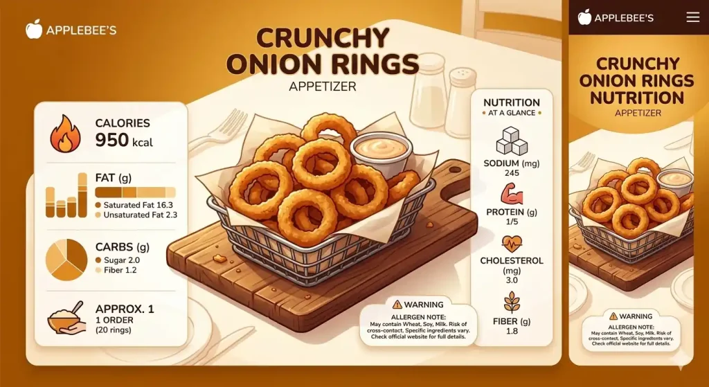 applebee's menu nutrition & calories