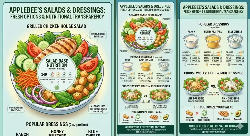 Applebee’s Salads & Dressings Nutrition