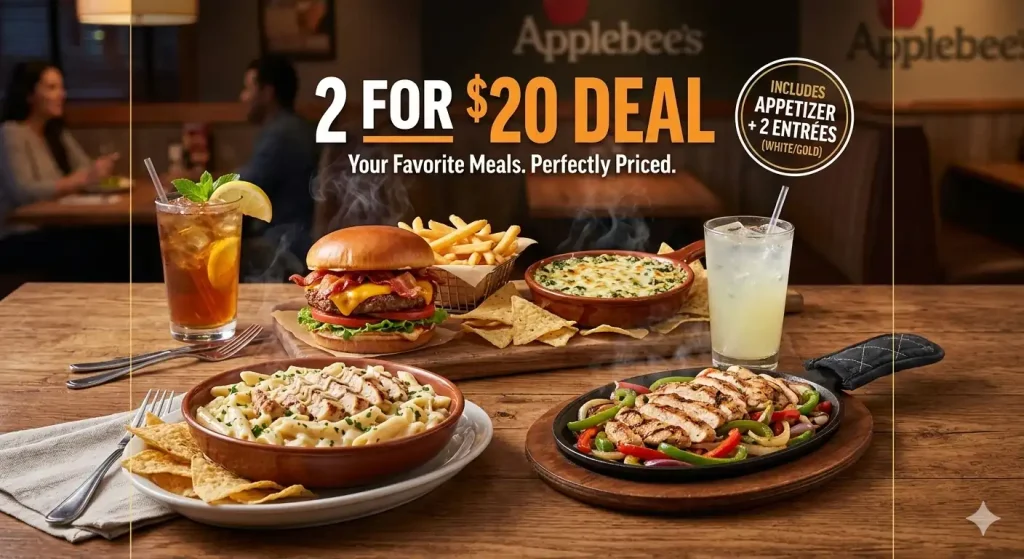 applebee's 2 for $20  menu