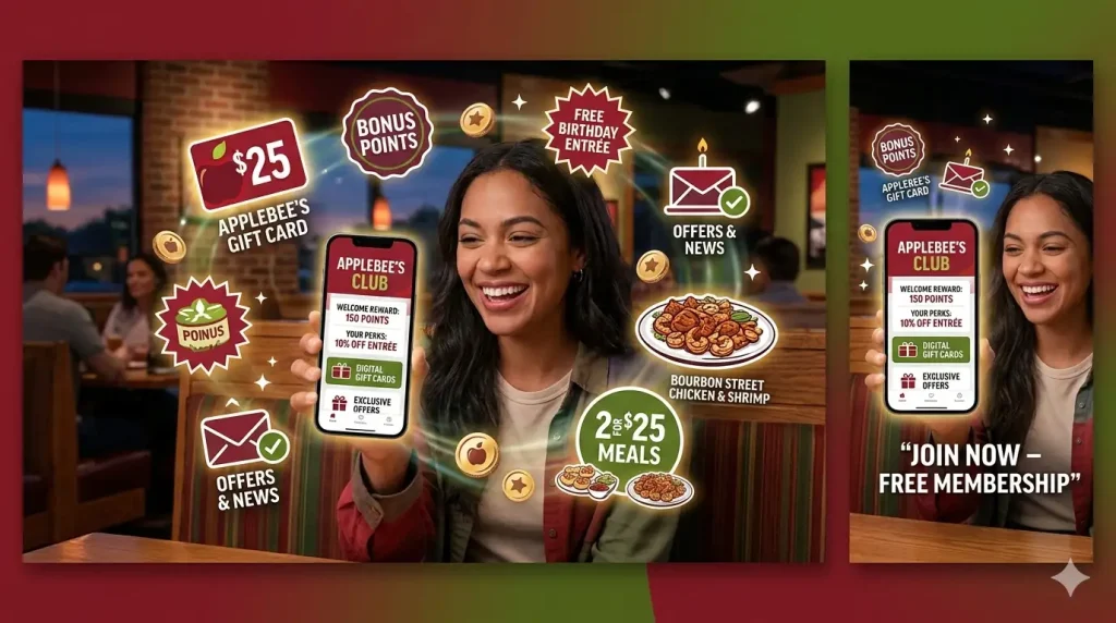 applebee's join clunb & free appteizers