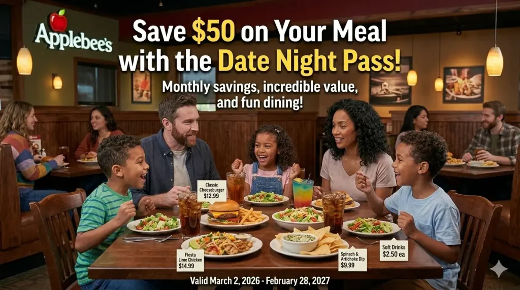$50 save in applebee's date night pass
